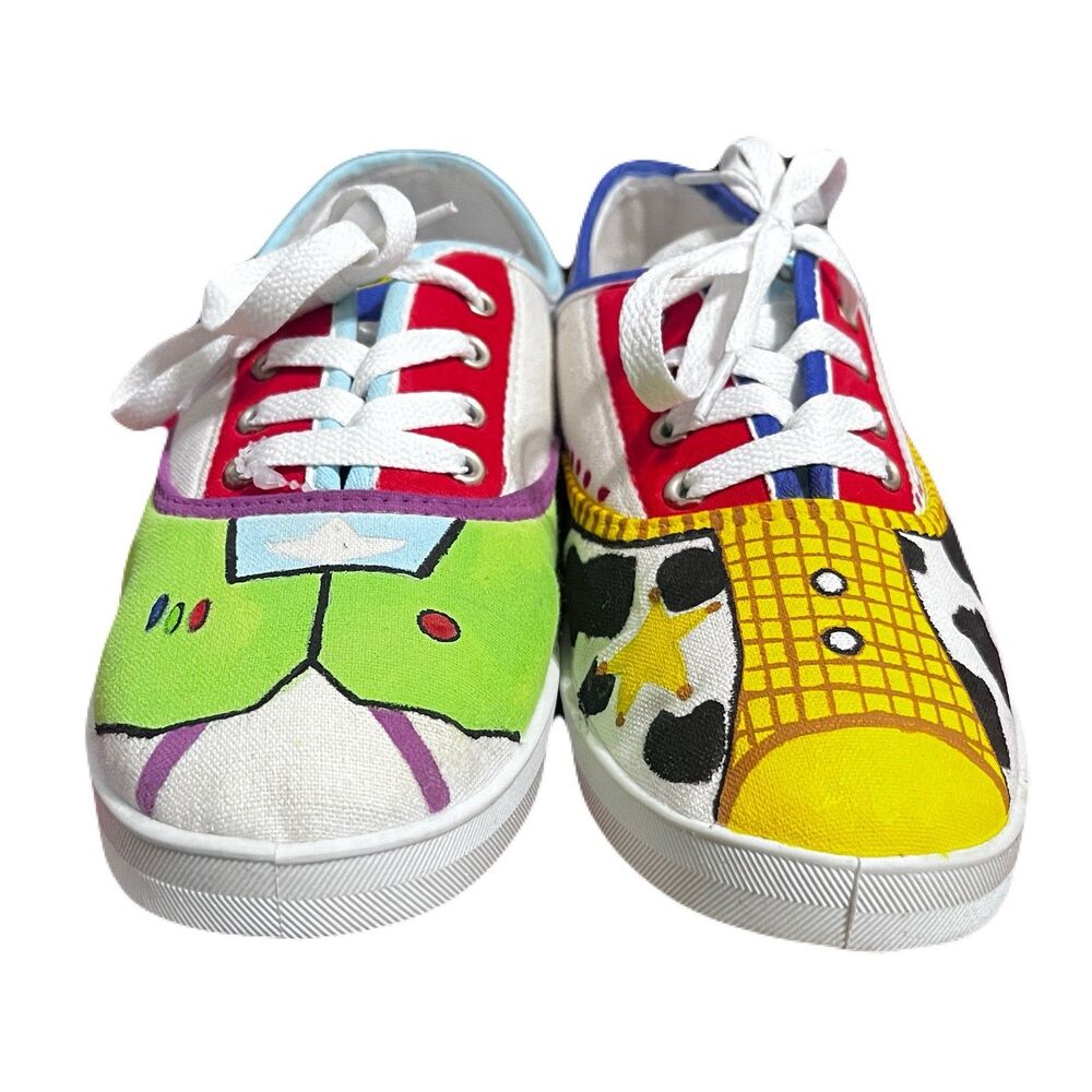 Custom Hand Painted Toy Story Inspired Canvas Sneakers Woody Buzz Women's Size 9